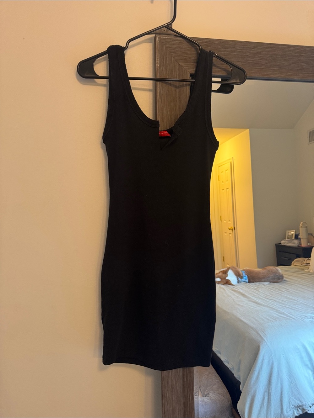 Signature Black V-Notch Ribbed Tank Top